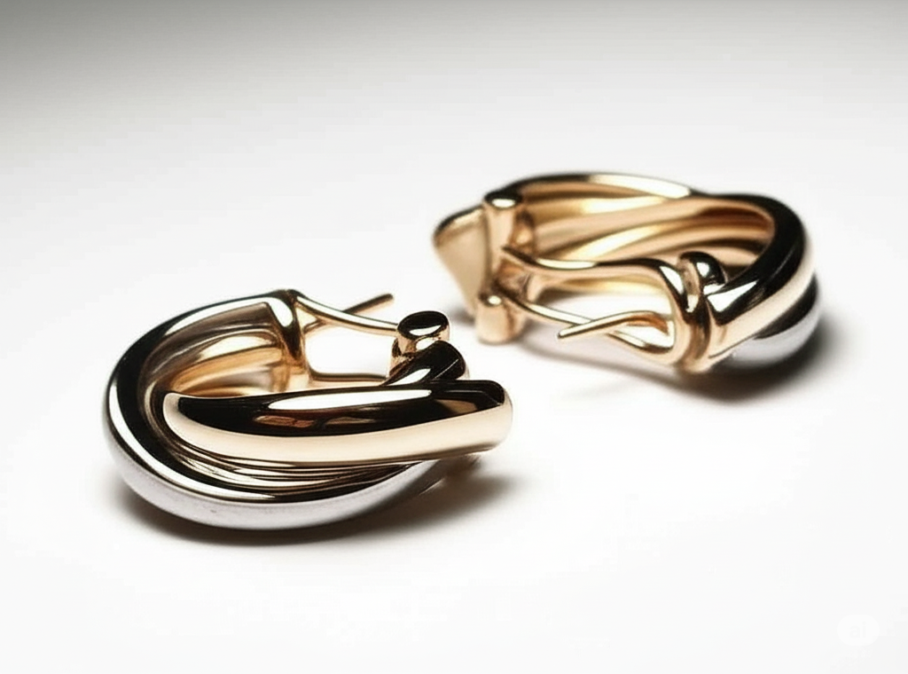 Zovellea Luxe Dual-Tone Hoop Earrings