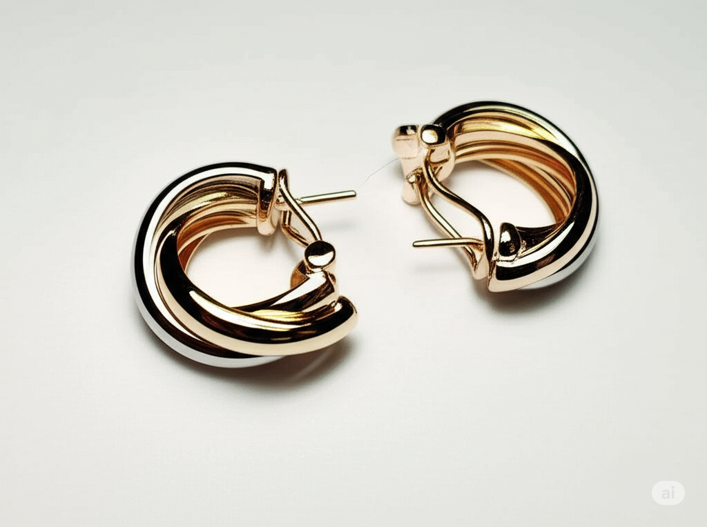 Zovellea Luxe Dual-Tone Hoop Earrings