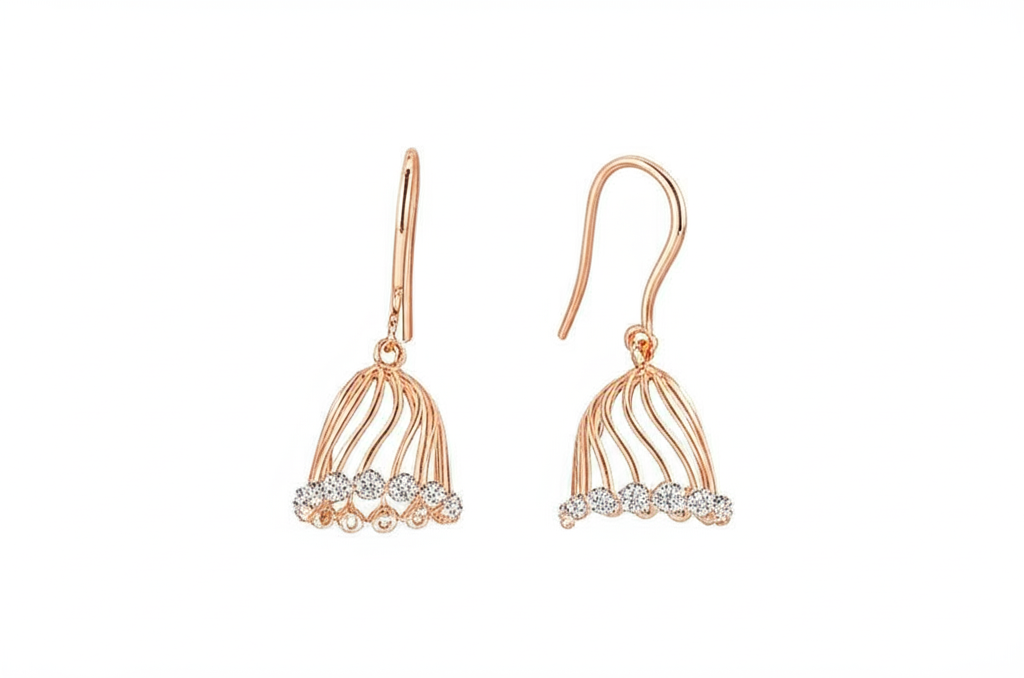 Zovellea Elegant Gold Drop Earrings with Crystal Accents