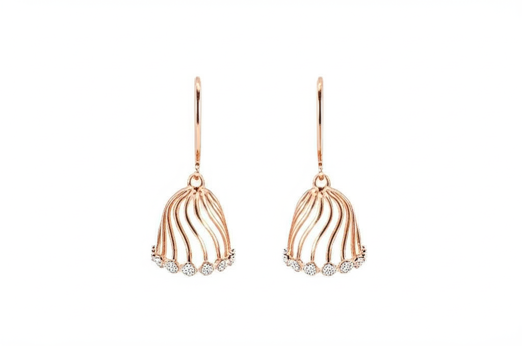 Zovellea Elegant Gold Drop Earrings with Crystal Accents