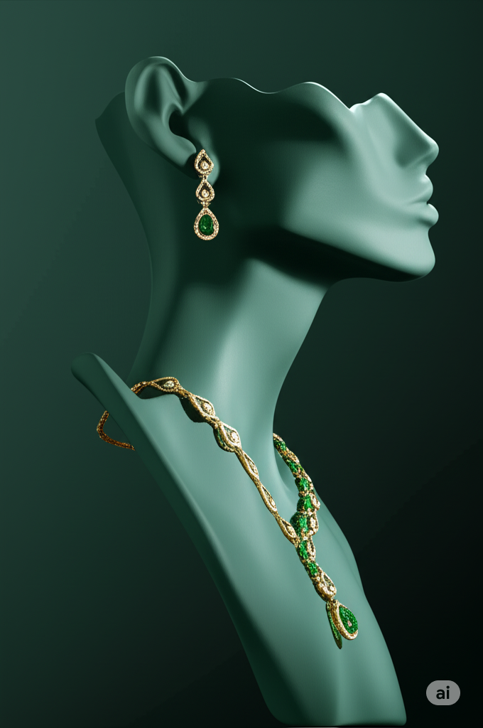 Zovellea Royal Gold-Plated Teardrop Necklace & Earring Set