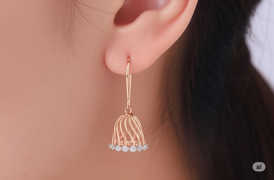 Zovellea Elegant Gold Drop Earrings with Crystal Accents