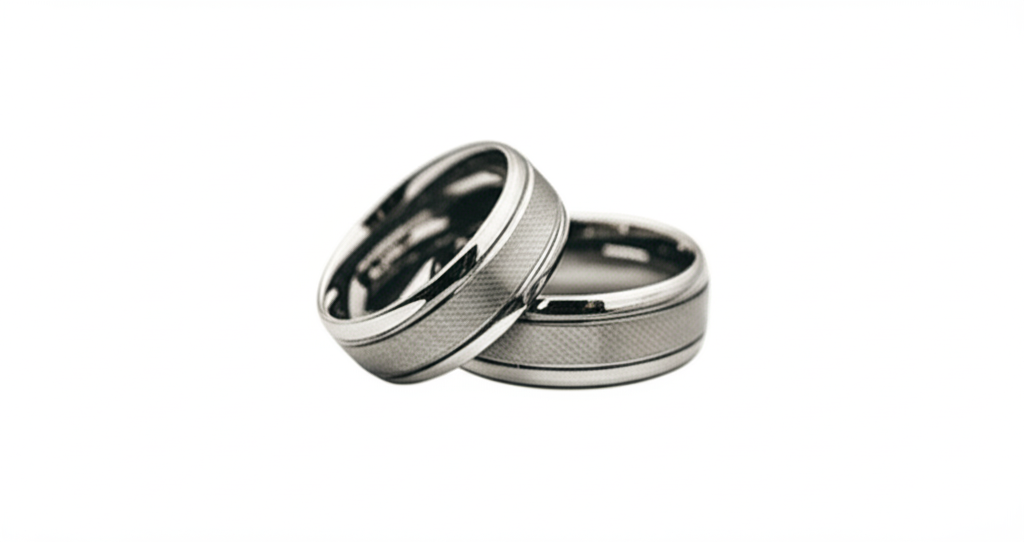 Zovellea Men's Matte Black Tungsten Ring with Engraved Detail