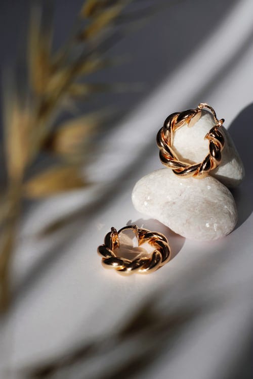 Twisted Gold Hoop Earrings – Elegant Bold Statement Piece